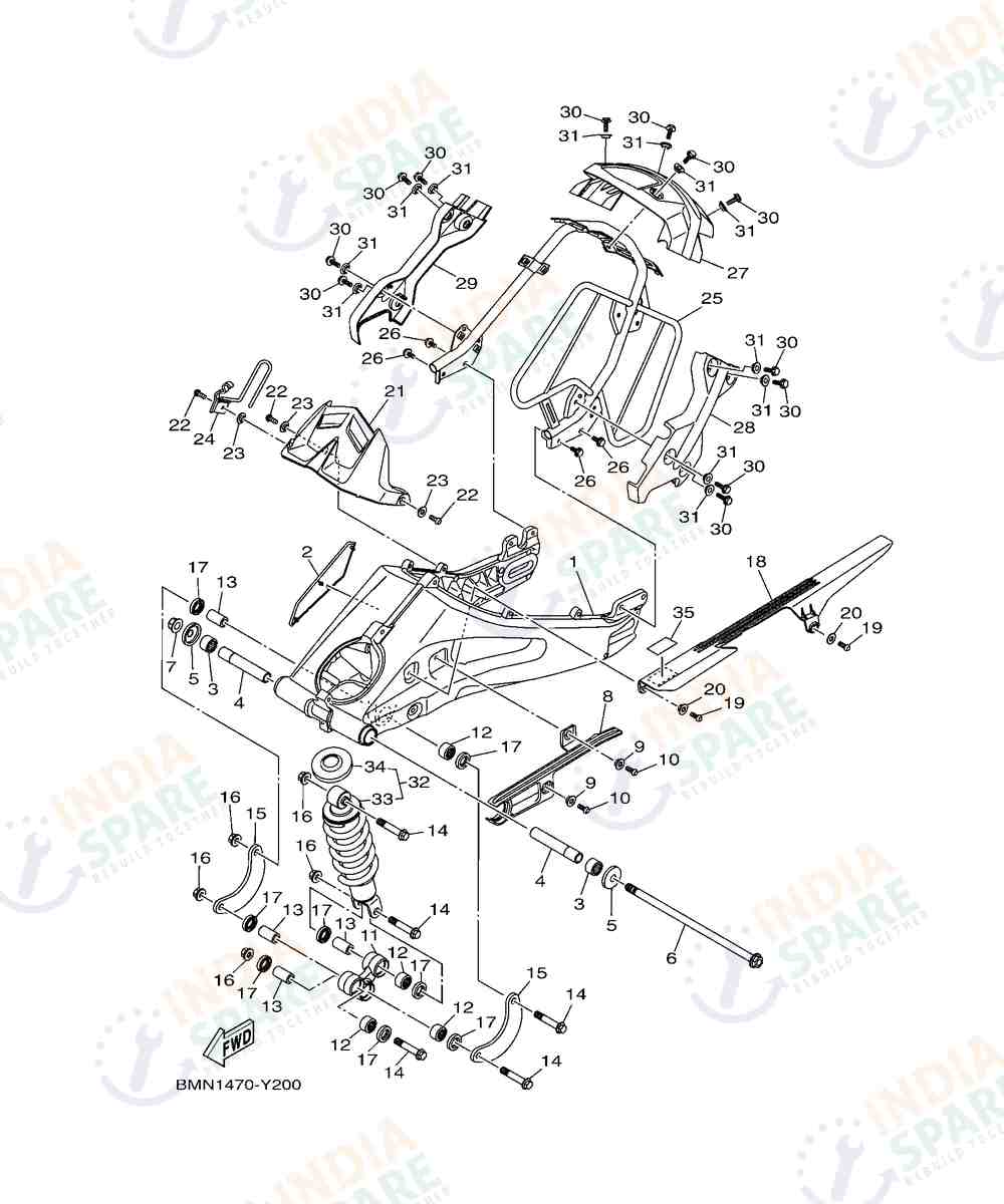 YAMAHA DM48 R15 V4 Series REAR ARM & SUSPENSION